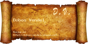 Dobos Vendel névjegykártya